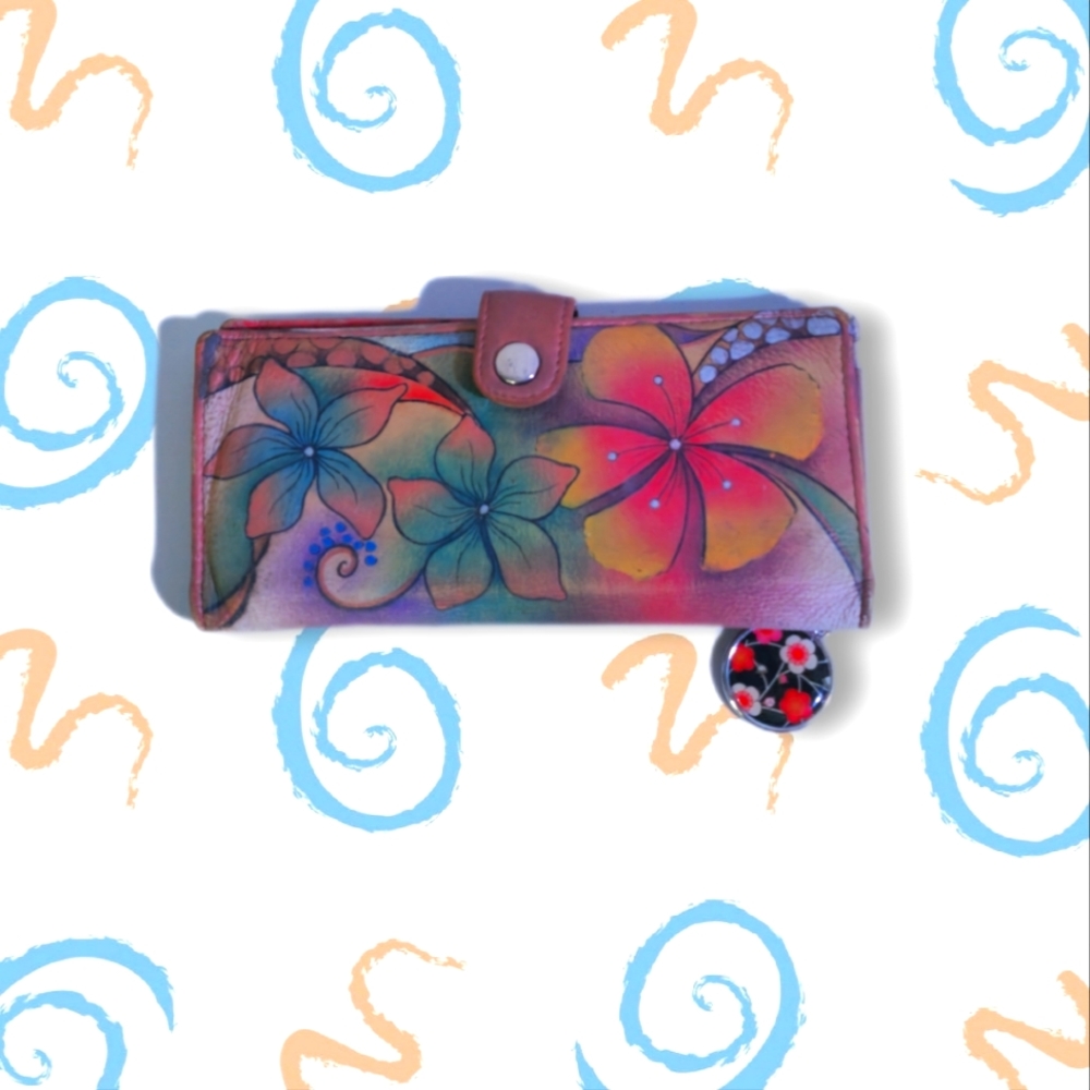 TWO-FOLD SMALL ORGANIZER WALLET (Hand Painted)
